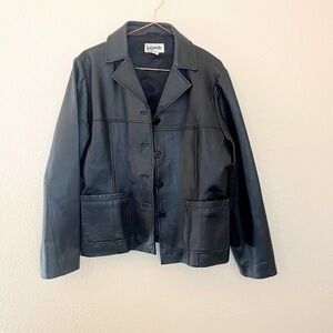 Bagatelle Black Leather Shirt Jacket